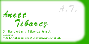 anett tiborcz business card